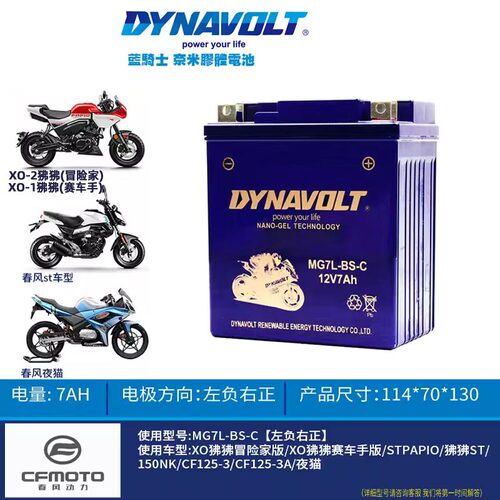 春风150SC/NK XO狒狒ST125  CF125-3A赛车手冒险家摩托车电瓶电池 - 图0