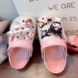 Модные нескользящие детские тапочки в стиле Crocs для выхода на улицу для друга, подходят для носки на улице, в западном стиле, популярно в интернете