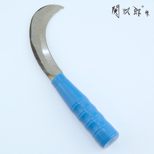 台湾关次郎茶叶采摘刀大蒜割菜刀橡胶刀塑柄弯刀茶叶刀(小) - 图0
