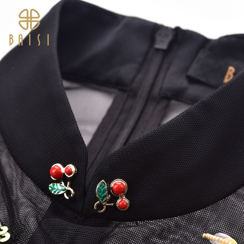 百丝2019夏季新品樱桃印花连衣裙 百丝连衣裙