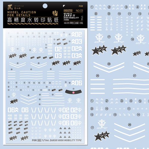 包邮【匠心社】HG黑色三连星 MS-96R-1A GTO水贴[HGGTO03&05]-图0
