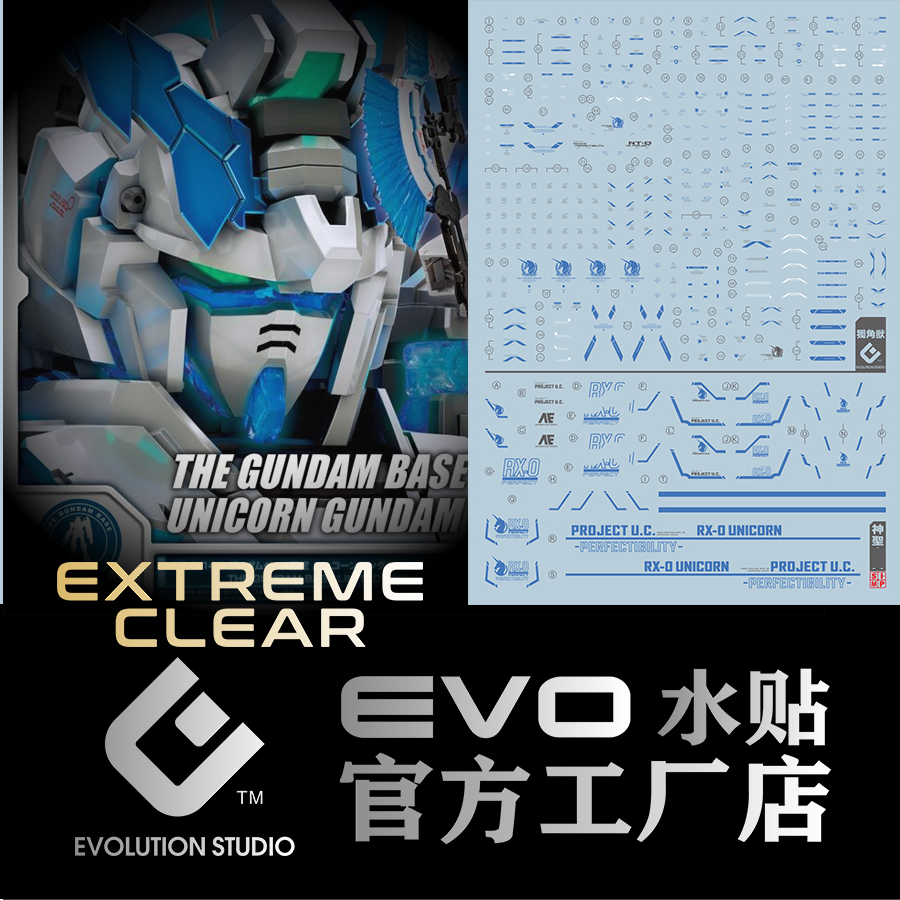 包邮 EVO RG 完美独角兽 ROBOT 神圣 独角兽 超高清 水贴 - 图0