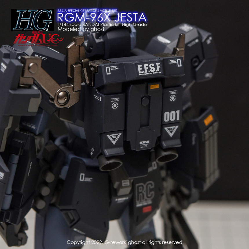 包邮炎 GHOST版 HG RGM-96X杰斯塔加农型(毒蝎子)荧光水贴-图3