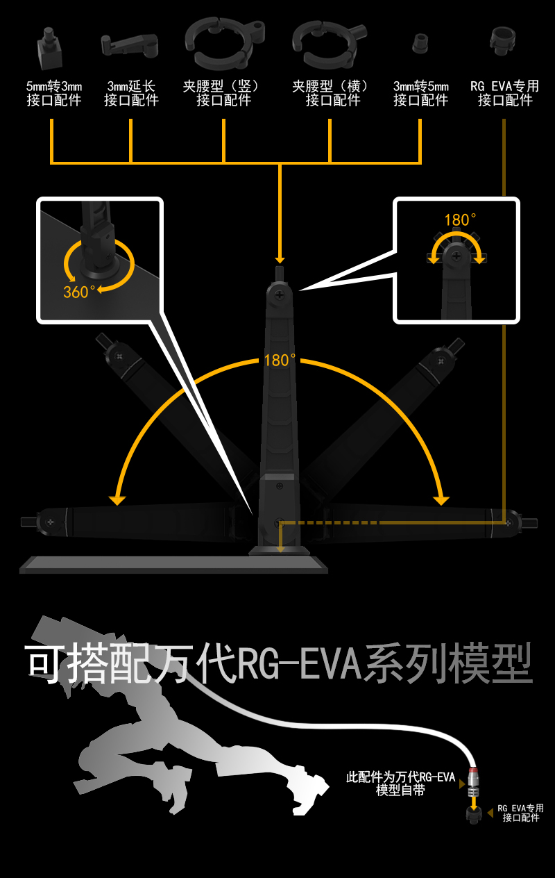 包邮 DDB 雪焰 HG/RG 高达模型 EVA 风灵 牛 海牛 铁血 地台 支架 - 图1