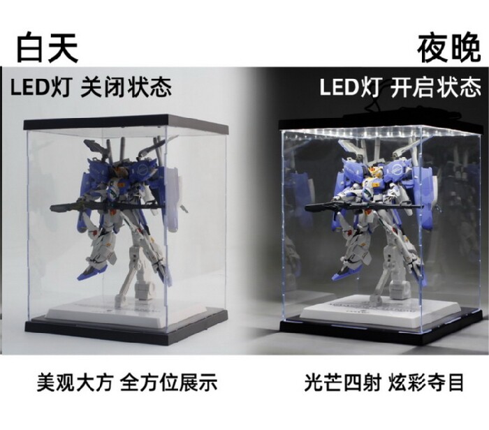 包邮 高达模型 手办 车模 全景灯光 发光 展示盒 MG RG BB 防尘