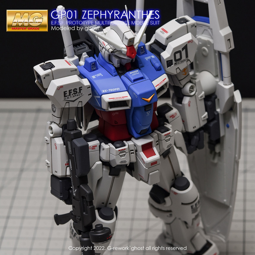 包邮 炎 GHOST MG 1/100 GP01 GP01FB 高达试作1号机 荧光 水贴 - 图1