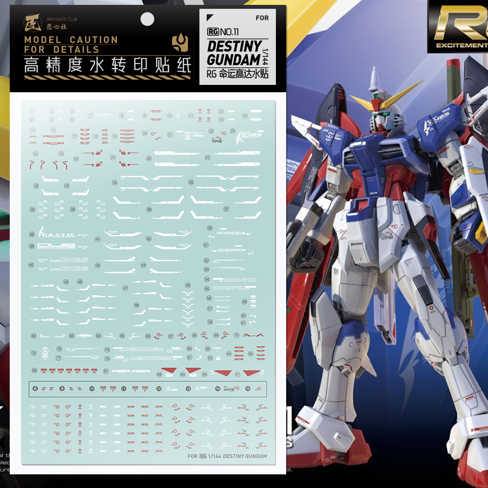 包邮【匠心社】RG 1/144 命运高达 Destiny Gundam 模型专用 水贴 - 图0