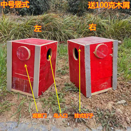 家养鹦鹉养殖专用牡丹虎皮玄风下蛋窝鸟屋 鹦鹉繁殖箱小鸟木质窝 - 图3
