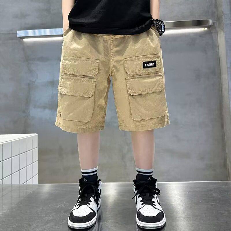 Boys' shorts pure cotton overalls for middle and older children