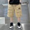 Boys' shorts pure cotton overalls for middle and older children