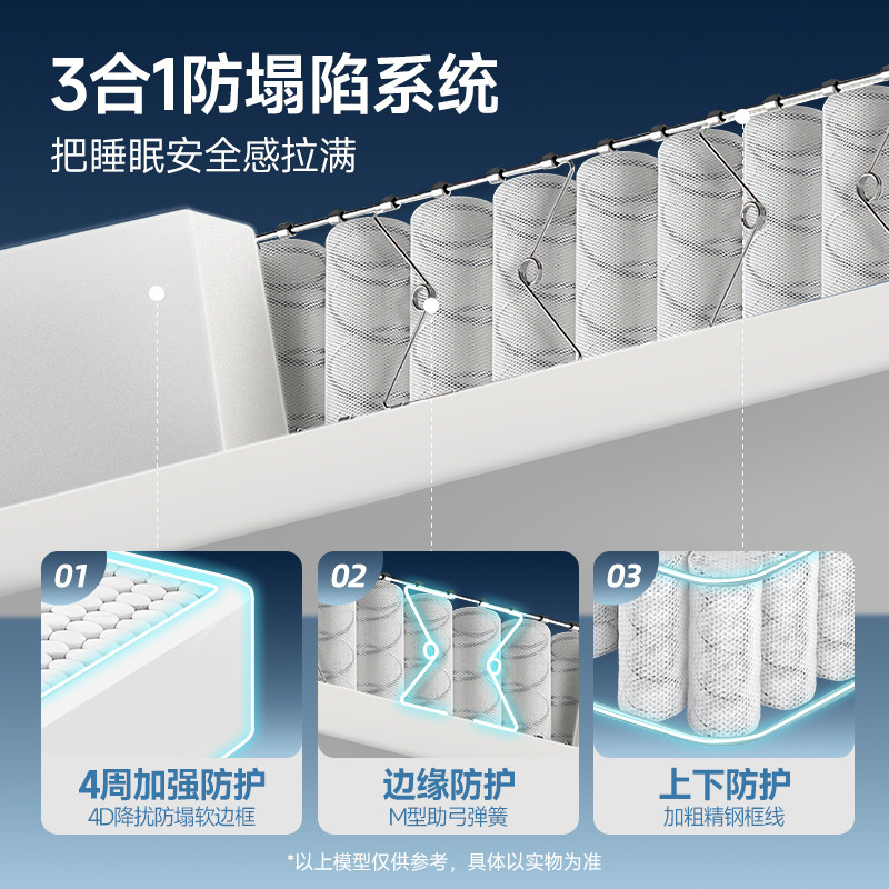 雅兰AAAAA级小芯径三分区抗菌防螨床垫双倍支撑 焕脊Pro,淘宝优惠券,粉丝福利购,淘宝优惠卷