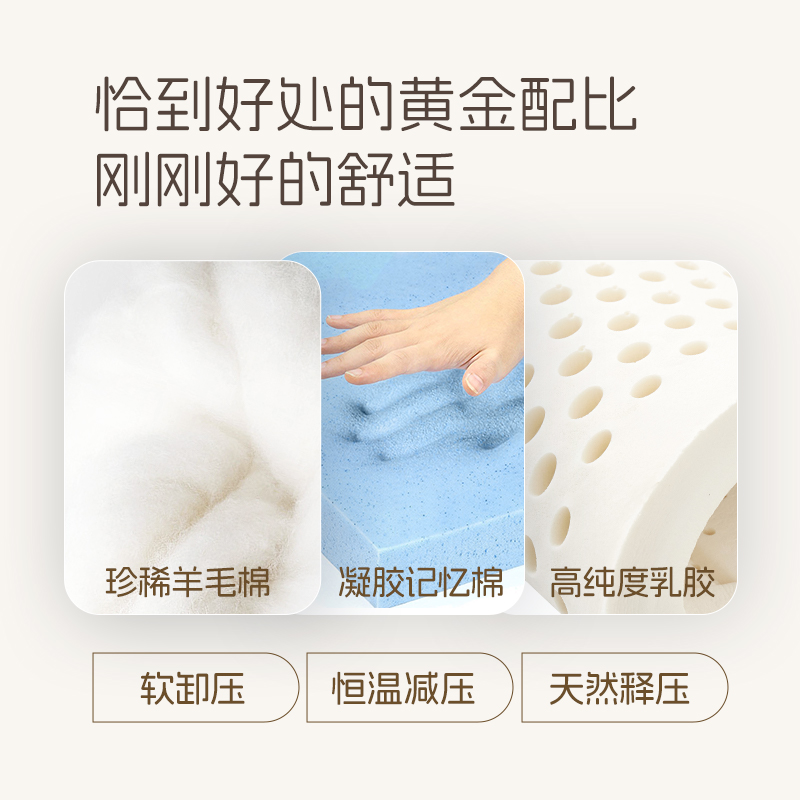 【新品】雅兰乳胶床垫云感舒适软硬适中三区双层微感弹簧床垫云享 - 图3