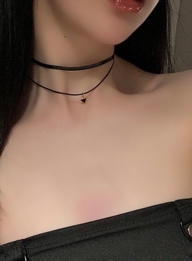 黑色choker项链配饰项圈女颈带轻奢小众高级感锁骨链2025年新款潮