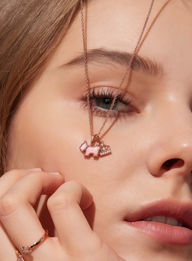 缤纷奇缘小狗项链女款2025新款小众设计气质百搭雪花皇冠钥匙颈饰