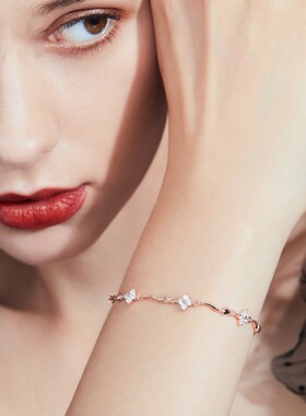 纯银四叶草手链女小众2023新款