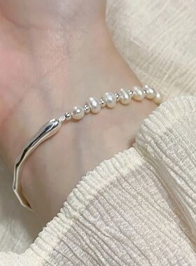 925纯银半镯珍珠手链女轻奢小众