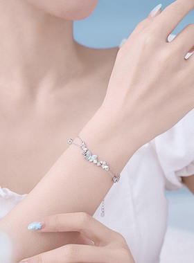 S925银夜光蝴蝶手链女生轻奢小众精致2026新款生日礼物送女友闺蜜