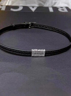 孙千陶姝娜同款项链choker辣妹黑皮绳项圈女颈带2025新款爆款高级