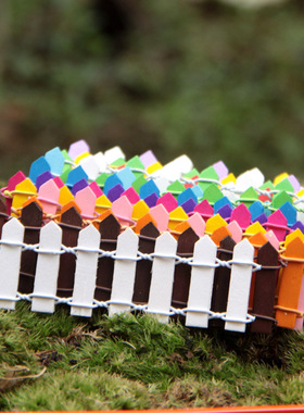 日式杂货 仿真花小栅栏可弯曲 DIY组装 苔藓微景观饰品 8节