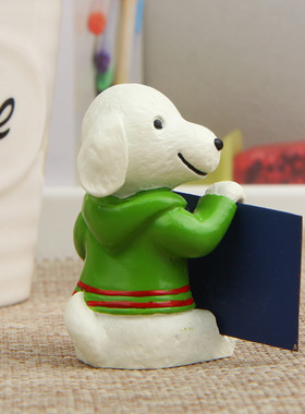 卡通创意立体树脂小狗抱广告牌园艺多肉花插插件居家装饰