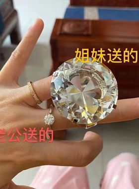 求婚礼物仿真戒指人造水晶搞怪女