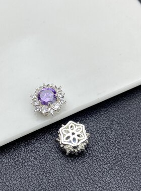 高保色DIY饰品配件满锆花边粉色