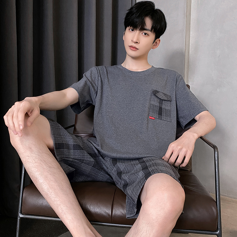 睡衣夏季男士夏天男生短袖夏款男款2024新款家居服纯棉大码青少年_怡情猫睡衣家居服直销_女士内衣/男士内衣/家居服-第2张图片-提都小院