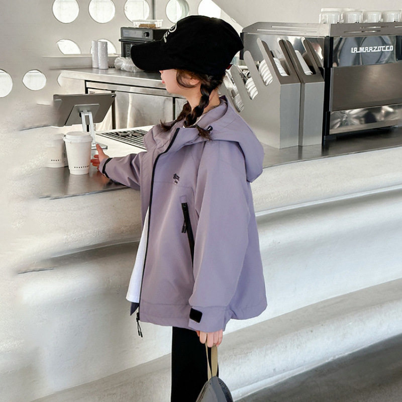 女童外套春秋季2026新款洋气中大童冲锋衣休闲儿童夹克连帽拉链衫,淘宝优惠券,粉丝福利购,淘宝优惠卷