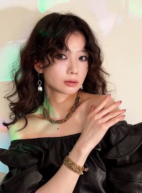 《花团锦簇》原创设计方片碧玺超重工的编织之美项链可延长