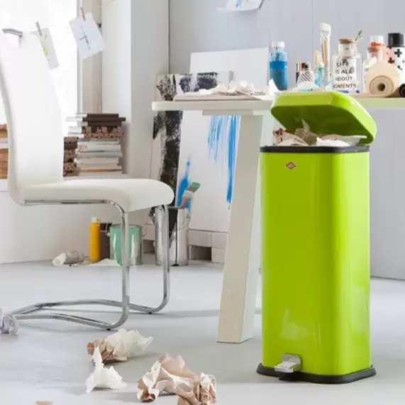 现货德国进口WESCO红色威士克火箭垃圾桶摆件MCM风格不锈钢 - 图3