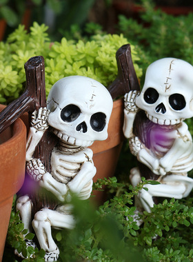树脂骷髅挂件套装饰品