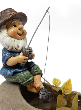 新品亚马逊新款钓鱼矮人摆件创意树脂花园装饰品户外池塘景观雕像