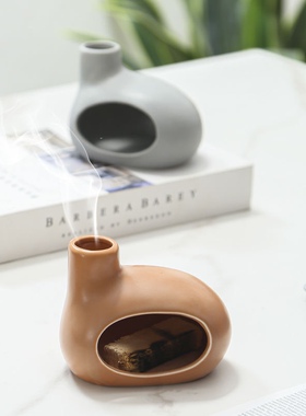 PaloSantoHolder套装锥形炉架桌面壁炉手工现代陶瓷烟囱香炉 礼物