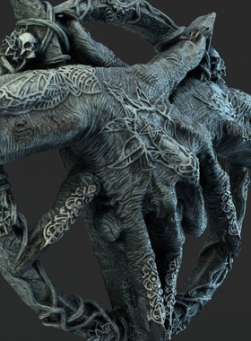 恶魔之手羊角摆挂件树脂工艺品