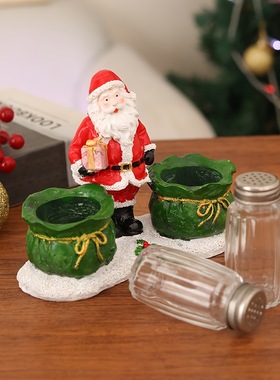 华丽的圣诞老人雕像胡椒盐瓶厨房调味罐装饰树脂雕塑餐厅装饰