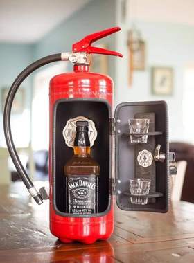 跨境新款Fire extinguisher mini bar灭火器酒箱消防员的男士礼物