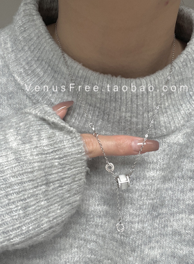 财阀有钱精致感925母贝锁骨链