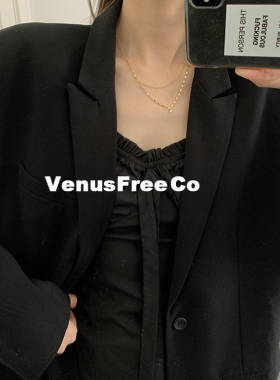 超闪高级感双层18K细星空锁骨链