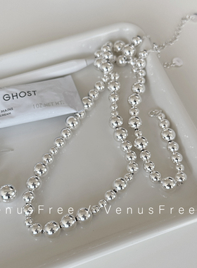 925纯银加粗大号豆豆锁骨链项链