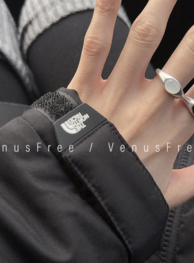 925纯银韩国哑光黑色白宝石戒指