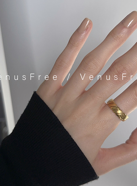 925纯银镀金法式珍珠菱形戒指