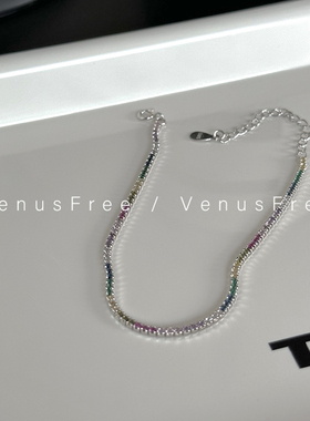 925纯银彩色钻甜酷蛇骨链手链