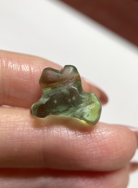 老萤石小动物背云16mm 星月紫檀佛珠念珠卡子diy配饰配珠老珠 277