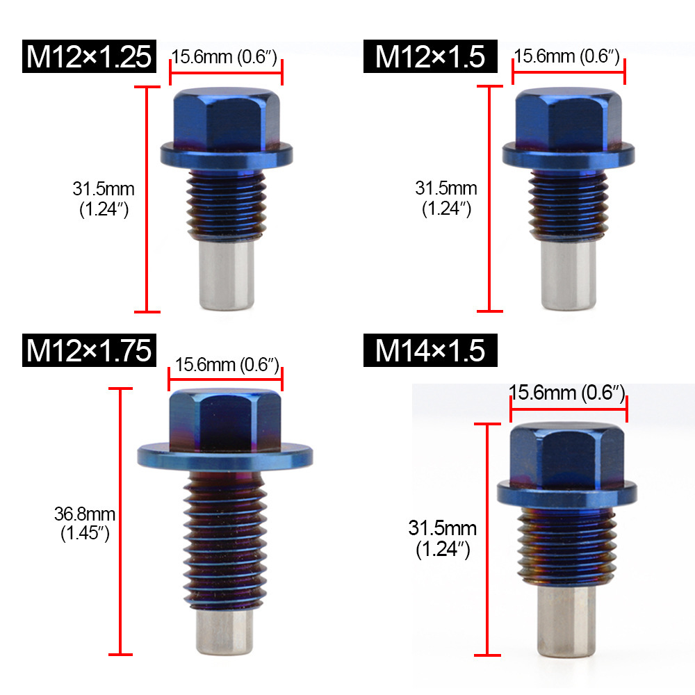 外贸爆款汽车配件钛合金强磁油底壳螺丝通用磁性放油塞吸铁螺丝-图2