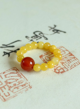 珍巧阁黄玉红玛瑙戒指