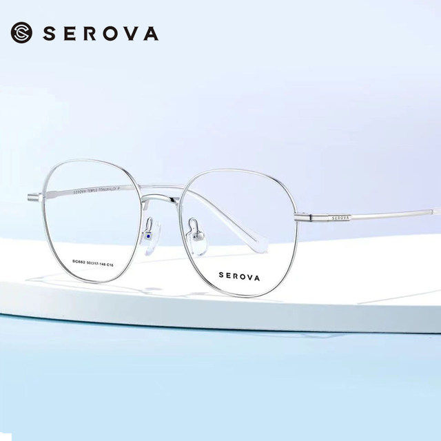 Slowa round frame glasses frame for men and women ultra-light titanium trendy retro frame for degree anti-blue light SC662