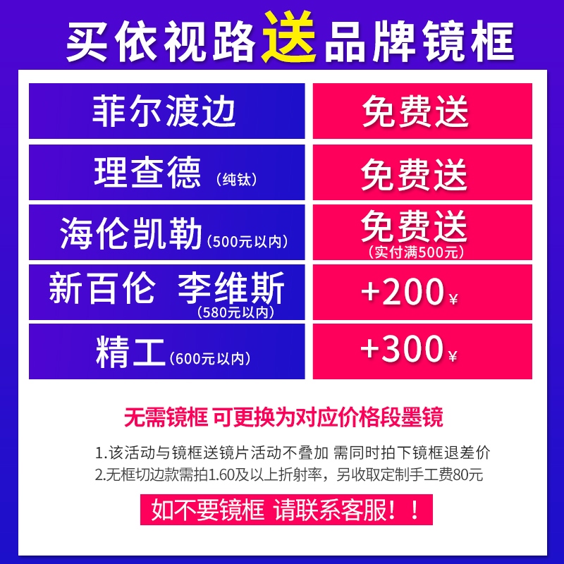 大视野眼镜专营店依视路镜片A+钻晶A3非球面A4防蓝光镜片近视眼镜片 车房定制片2片0
