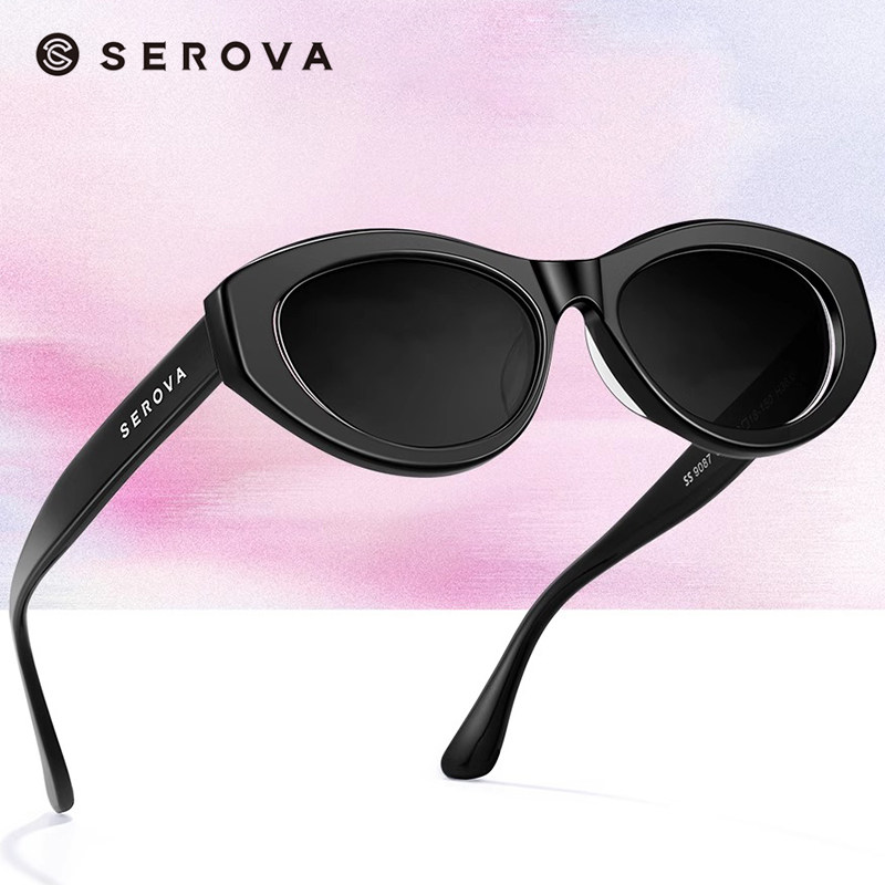SEROVA白鹿同款施洛华2026年款偏光太阳镜女猫眼墨镜防紫外线9087,淘宝优惠券,粉丝福利购,淘宝优惠卷