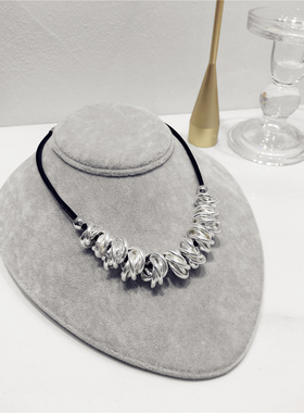 ins冷淡风黑绳圆圈项链