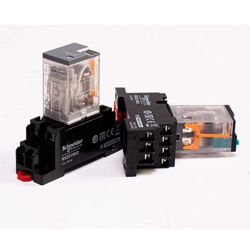 施耐德正品 中间继电器RXM2LB2BD RXM4LB2P7小型继电器220V12V24V - 图0